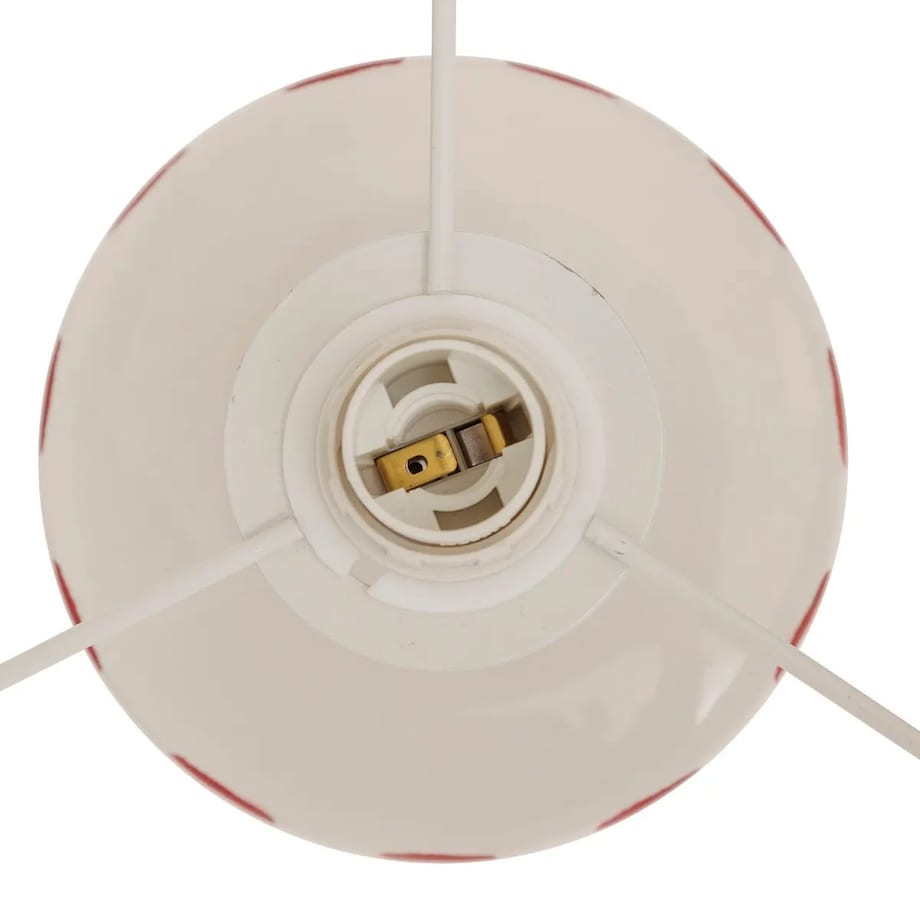 Lampa stołowa z ceramiki i tkaniny Frida biało-czerwona