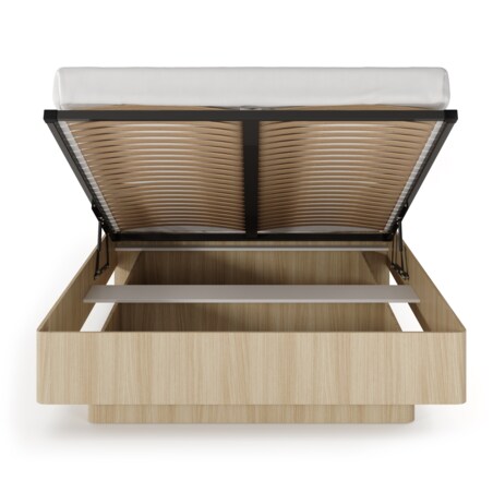 Łóżko do sypialni KIKI z tapicerowanym zagłówkiem i metalowym stelażem