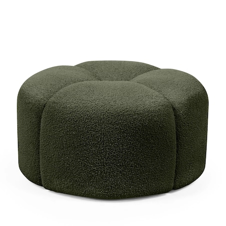 Pufa okrągła poczwórna 38x65x65 PALLADA bouclé ciemnozielona