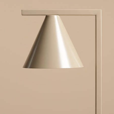 Lampa stojąca do biura Form 1108A17 Aldex stożkowy klosz metalowy beżowa