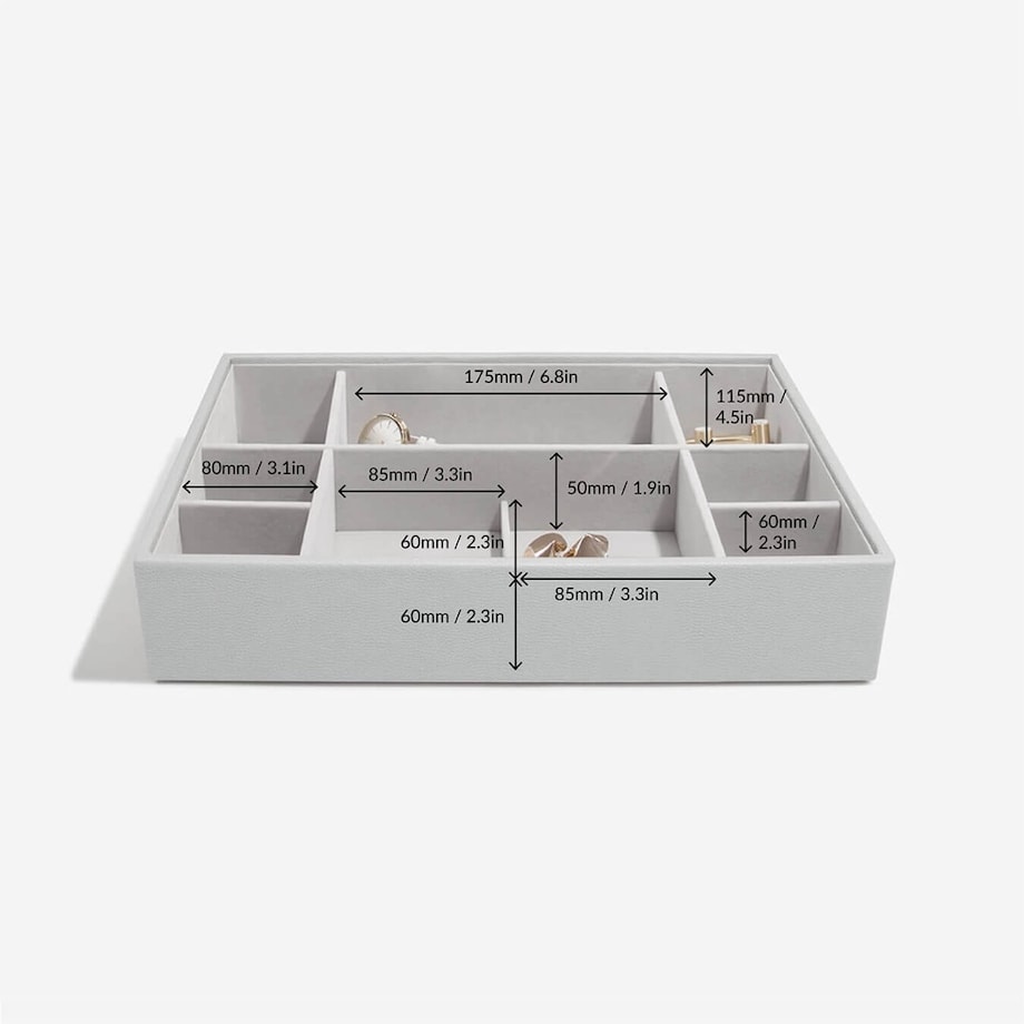 Szkatułka na biżuterię Stackers 11 komorowa supersize kamienna szarość