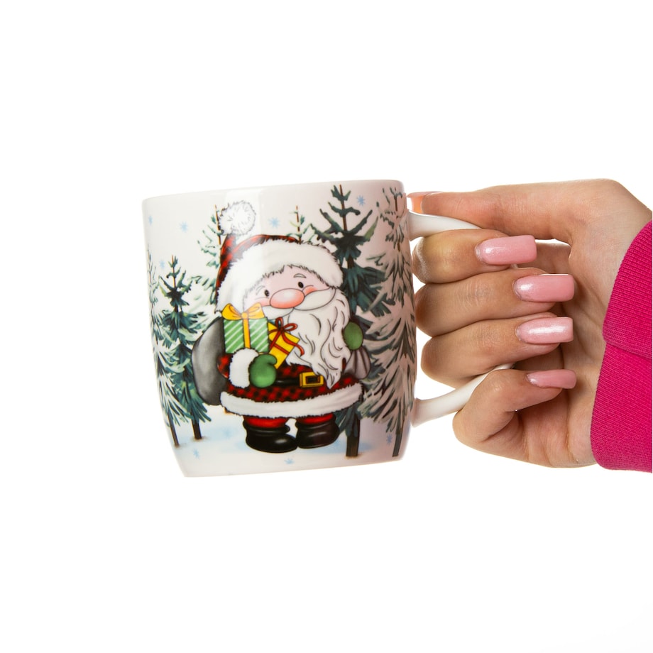 Kubek Świąteczny Ceramiczny Na Prezent 370 Ml Boże Narodzenie Mikołaj