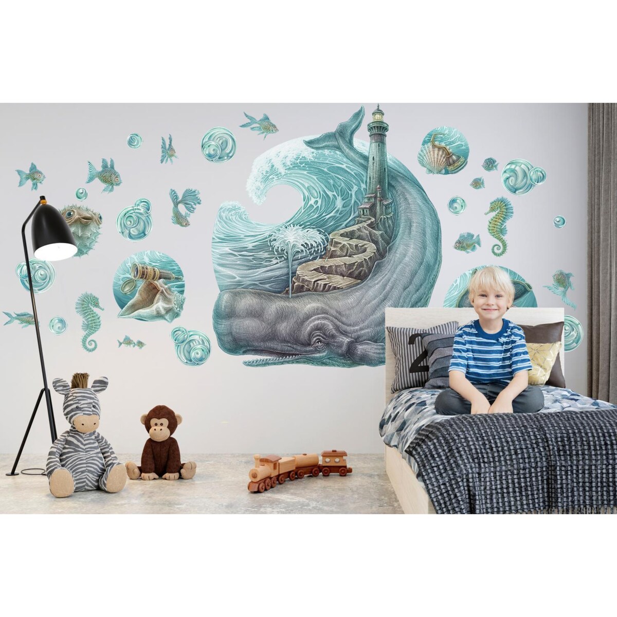 Zestaw naklejek na ścianę, Latarnia morska, 80cm