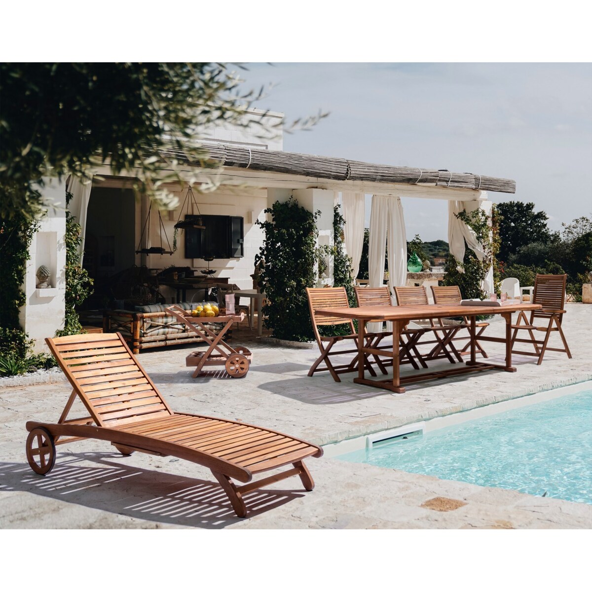 BIZZOTTO krzesło ogrodowe składane NOEMI naturalne