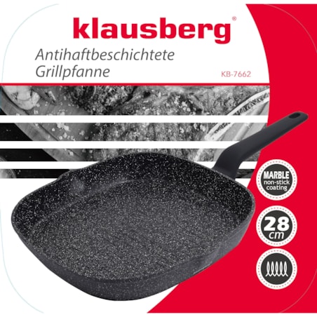 Patelnia grillowa z powłoką marmurową 28cm indukcja KLAUSBERG