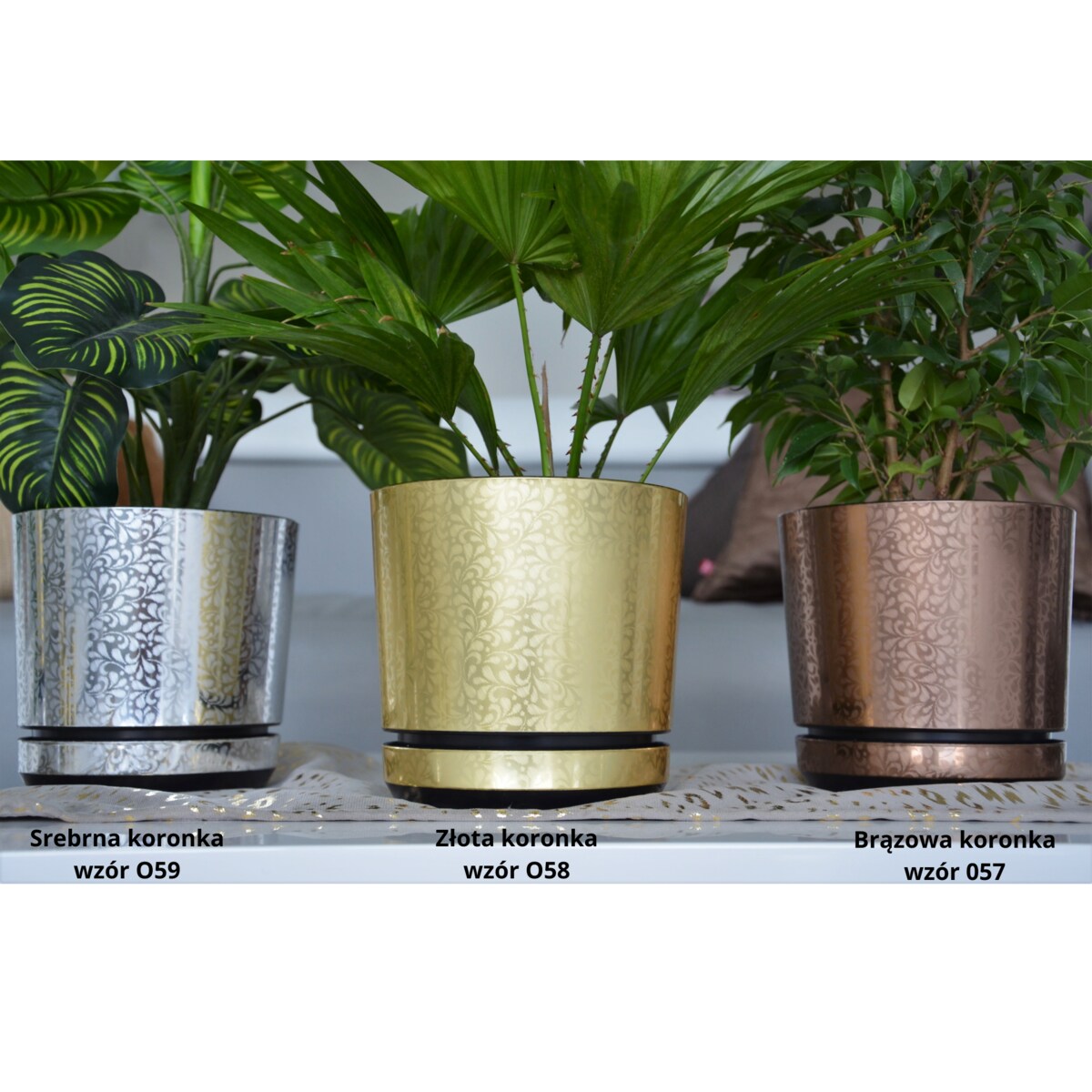 16 cm wzór BRĄZOWY ART - DECO piękny elegancki deseń niezwykły glamour ekskluzywna odcień kawy