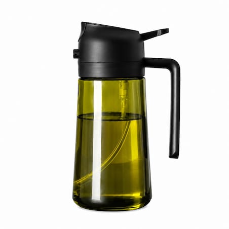 Butelka, spray do oliwy, oleju, dozownik, rozpylacz, zielony, zaciemniający 470ml POJ12