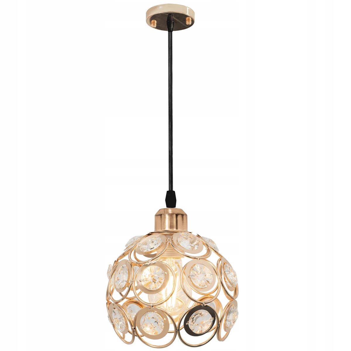 Elegancka Lampa Sufitowa Kryształowa Złota Gold