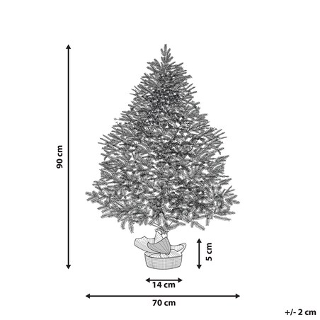 Ośnieżona sztuczna choinka świąteczna RINGROSE 90 cm Zielony