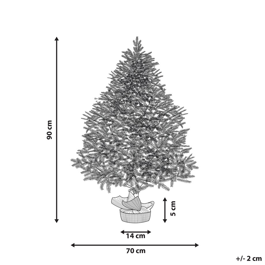 Ośnieżona sztuczna choinka świąteczna RINGROSE 90 cm Zielony