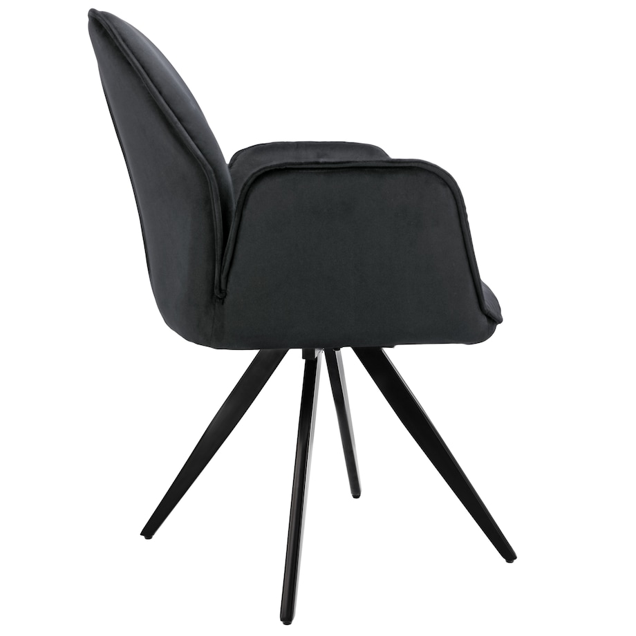 Krzesło welurowe obrotowe PERLA czarne