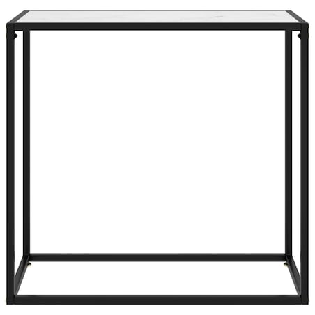 vidaXL Stolik konsolowy, biały, 80x35x75 cm, szkło hartowane