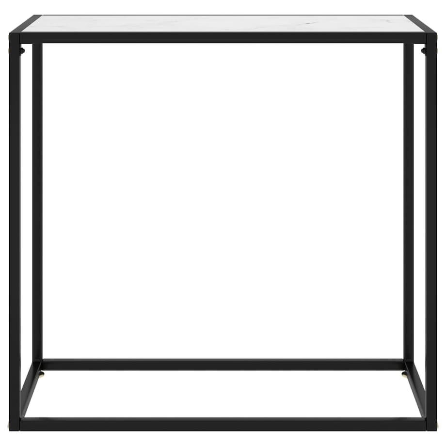 vidaXL Stolik konsolowy, biały, 80x35x75 cm, szkło hartowane