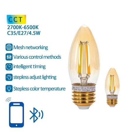 inteligentna żarówka bluetooth mesh c35 4.5w 2 szt. ,z pilotem