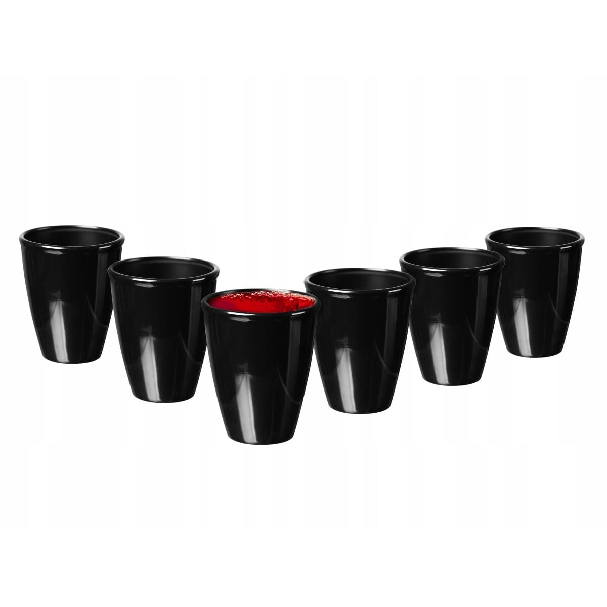 6 x Kieliszek Baryłka 25 ml Czarny Błyszczący