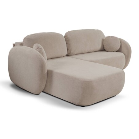 Nowoczesny narożnik rozkładany OLIVIO lewy - kolor cappuccino