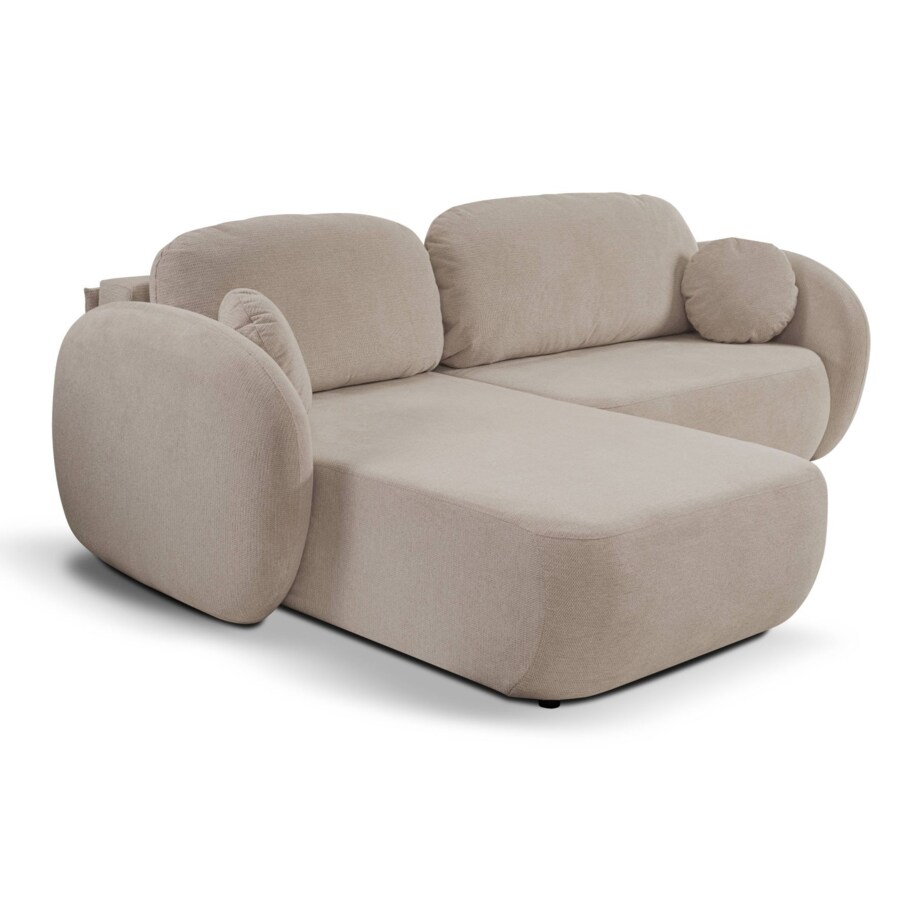 Nowoczesny narożnik rozkładany OLIVIO lewy - kolor cappuccino