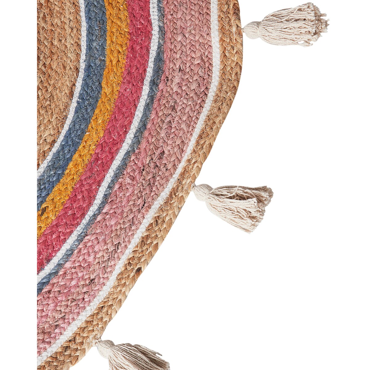 Dywan okrągły z juty 120 cm wielokolorowy ZANAVI