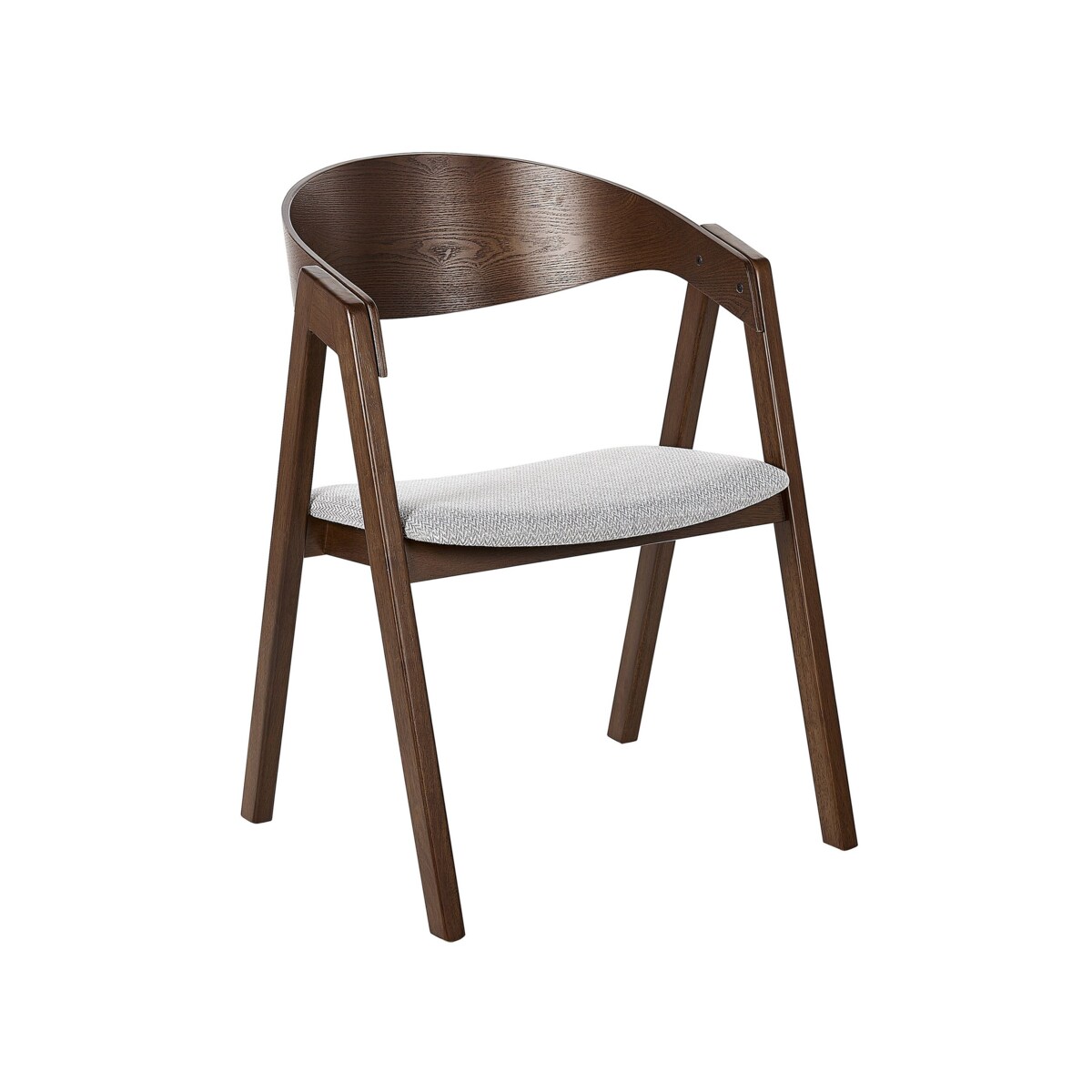 Zestaw 2 krzeseł do jadalni ciemne drewno z szarym YUBA