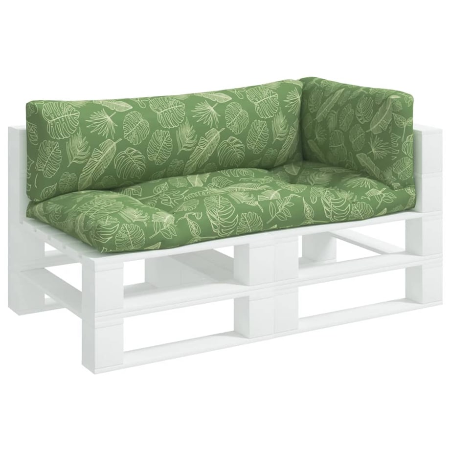 vidaXL Poduszki na palety, 3 szt., wzór w liście, tkanina Oxford