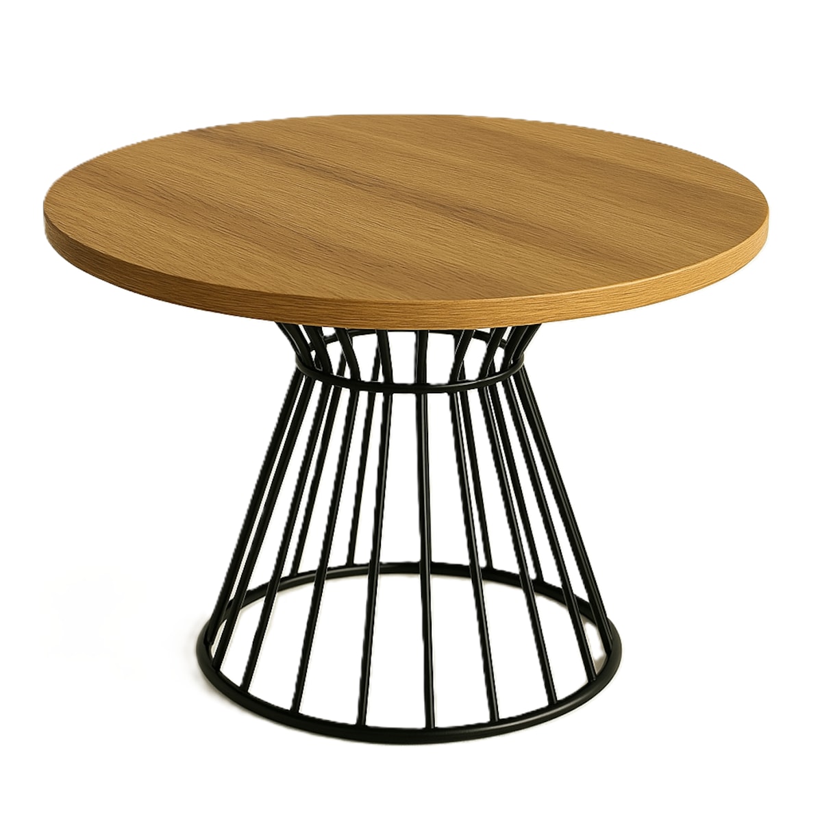 Stolik kawowy LEO drewniany blat, metalowa podstawa- dąb craft złoty