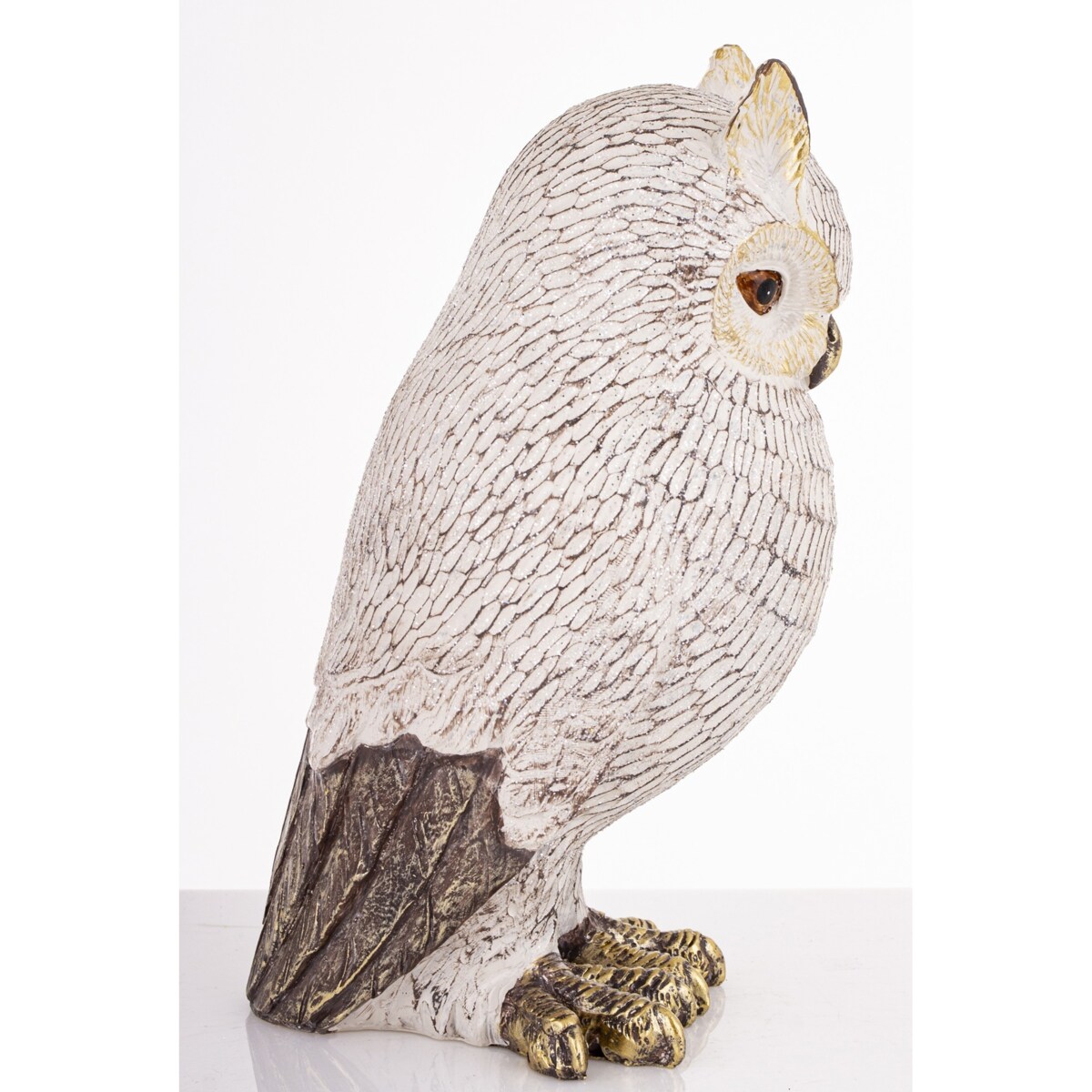 Dekoracja - biała sowa 21x10,5x12 cm NOCTUA-2
