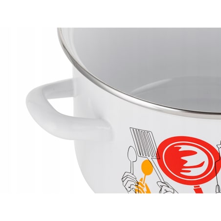 GARNEK EMALIOWANY polska pleszew 18 cm 2,6L do gotowania zup obiad kuchenny