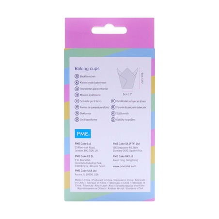 PME Papilotki tulipanowe do muffinek - kolory tęczy (24 sztuki)