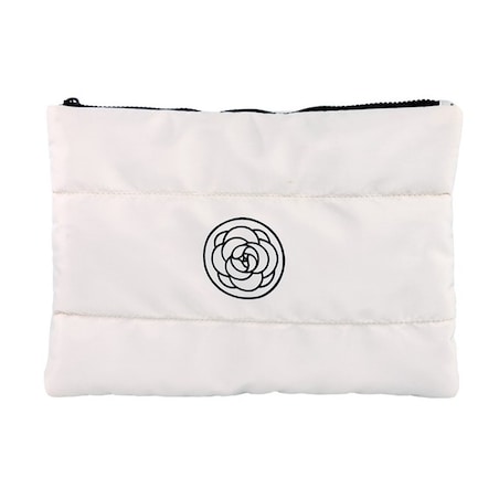 Kosmetyczka damska pikowana duża, wodoodporna biała 22 x 31cm KS144B