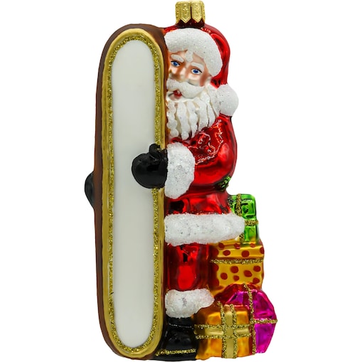 Bombka choinkowa: Mikołaj z tablicą