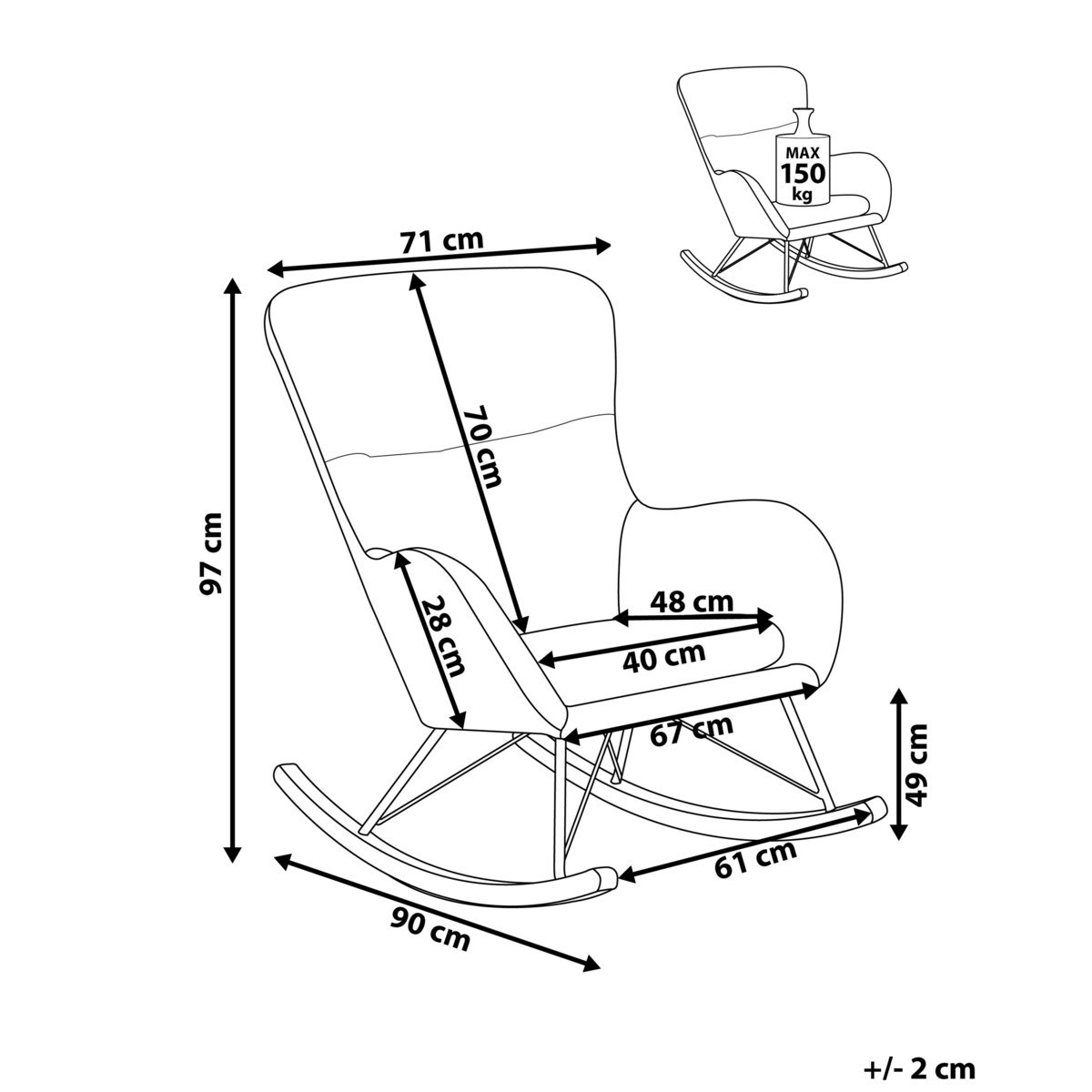 Fotel bujany welurowy niebieski ELLAN