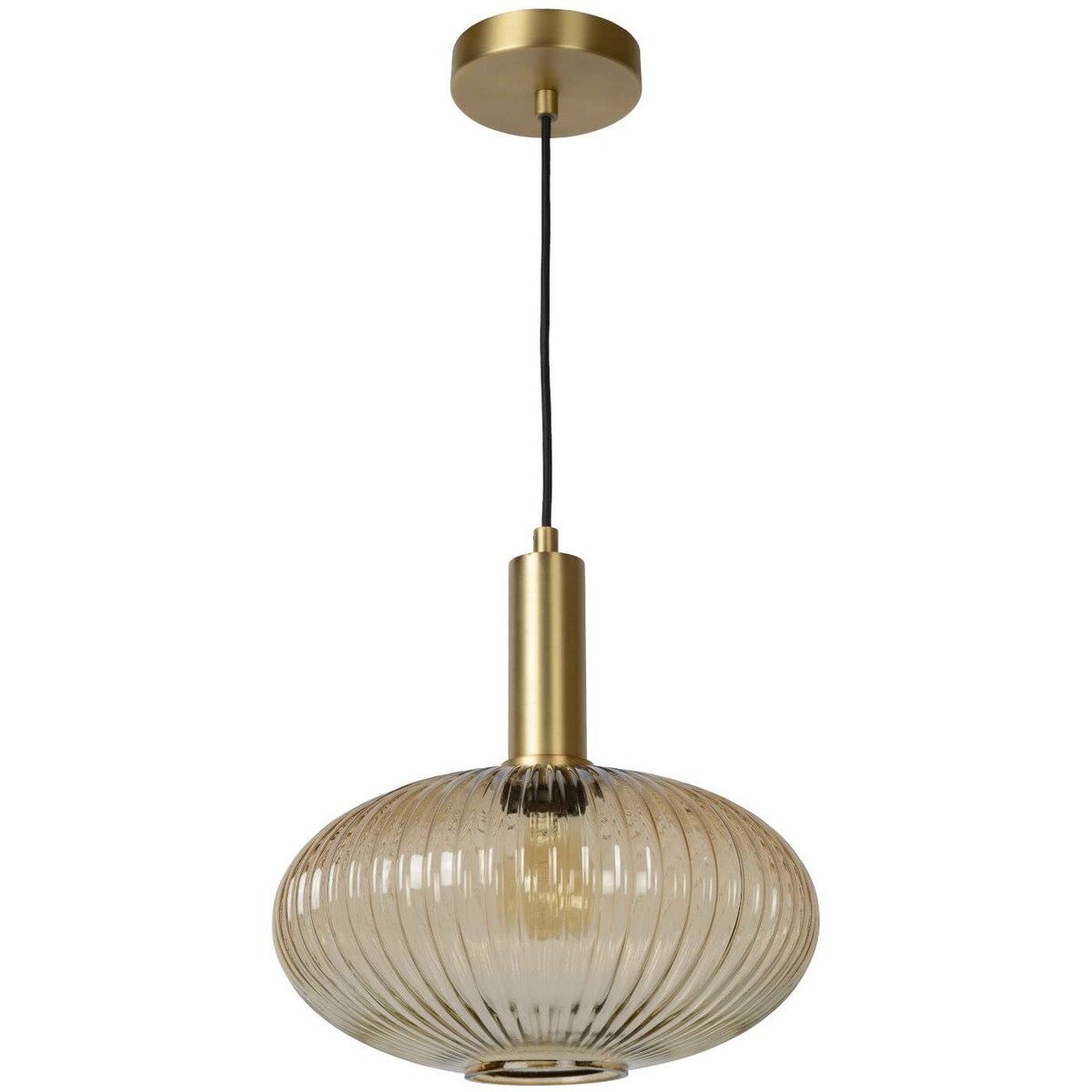 LAMPA wisząca MALOTO 45386/30/62 Lucide szklana OPRAWA loftowy zwis bursztynowy mosiądz