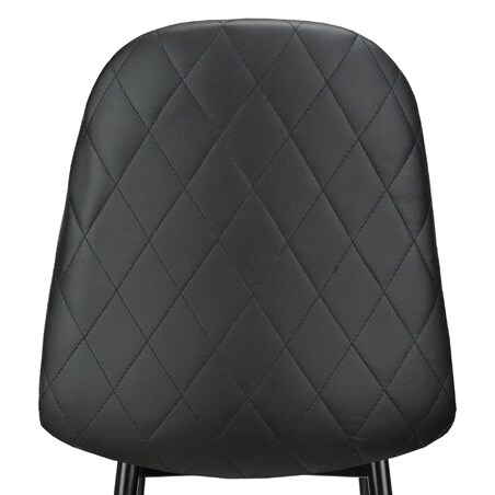 Krzesło tapicerowane czarne ekoskóra nowoczesne loft do salonu