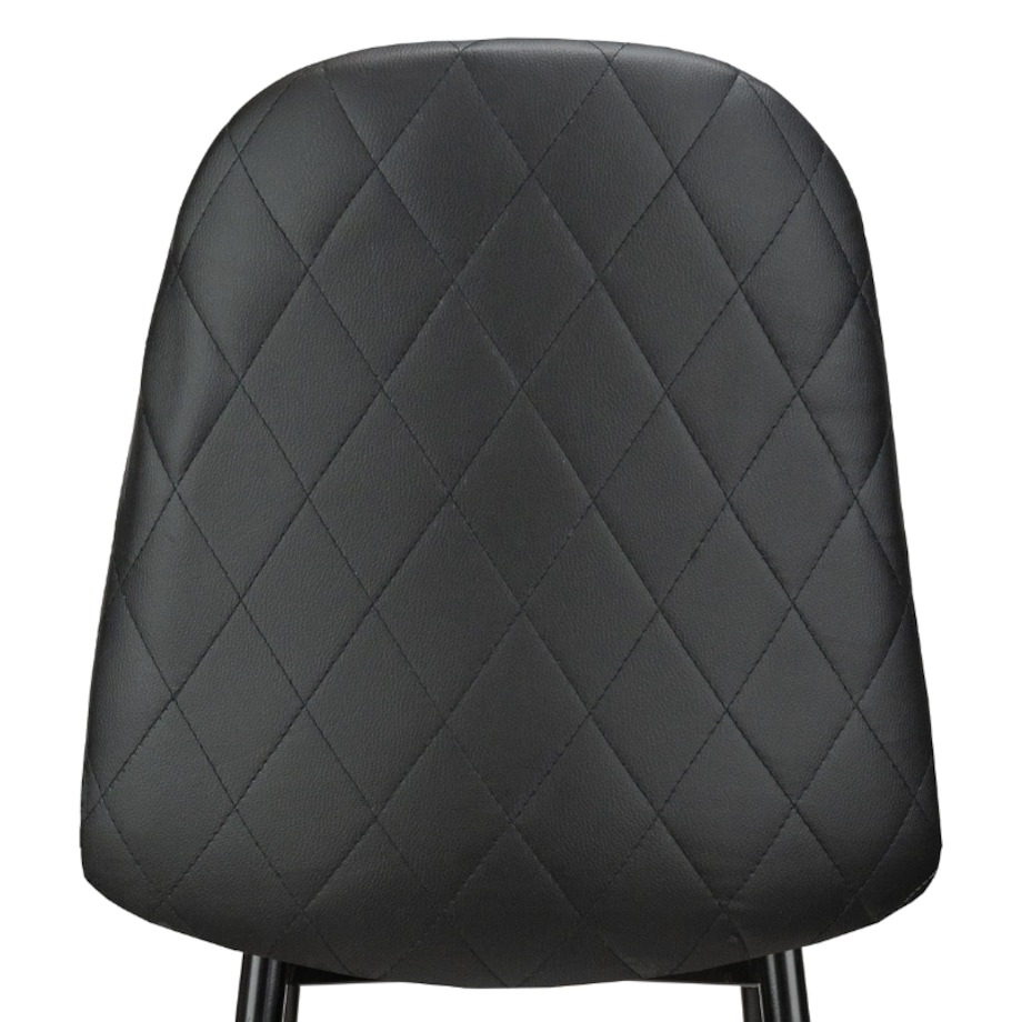 Krzesło tapicerowane czarne ekoskóra nowoczesne loft do salonu