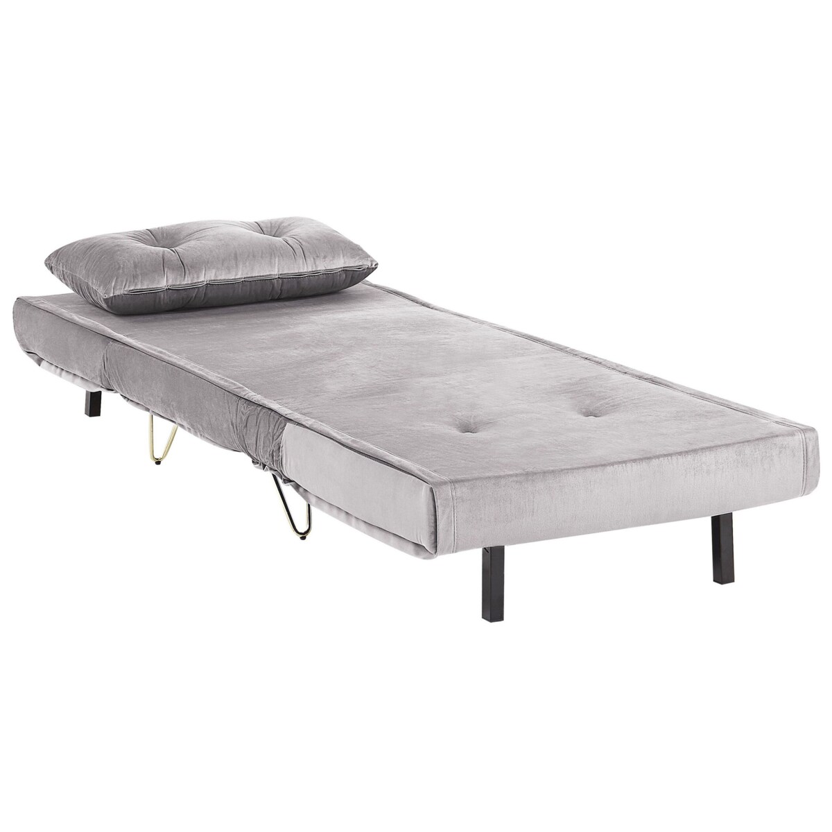 Sofa welurowa rozkładana szara VESTFOLD