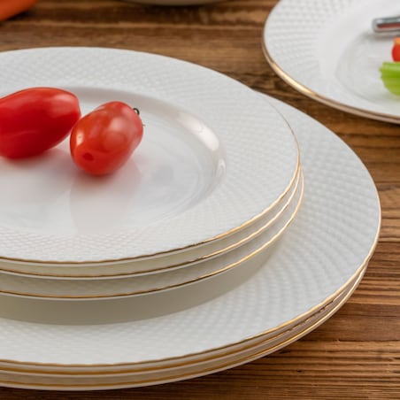 VILLA ITALIA Serwis obiadowy porcelanowy na 6 osób BARI GOLD