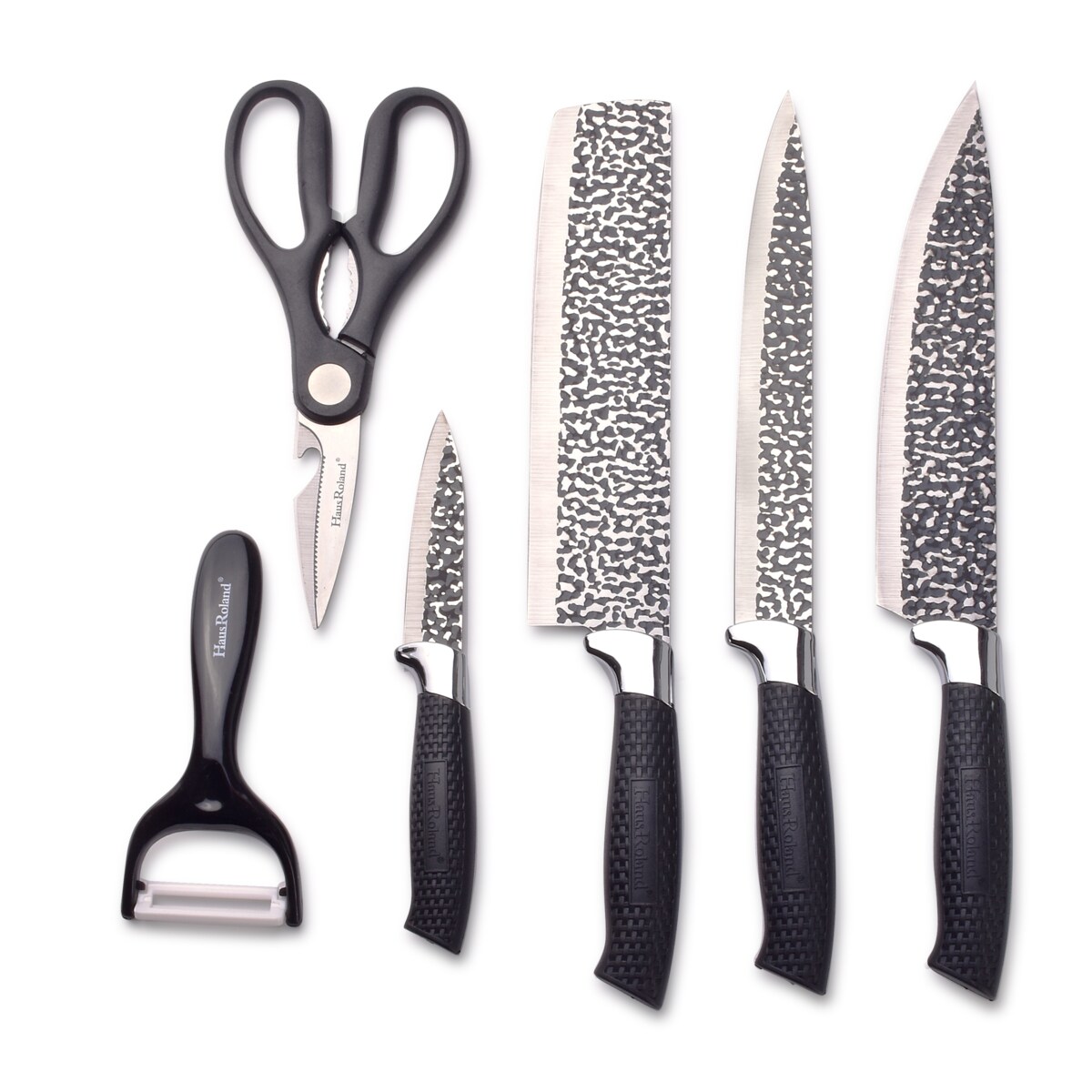 BASIC KITCHEN Komplet 4 noży, 1 nożyczki