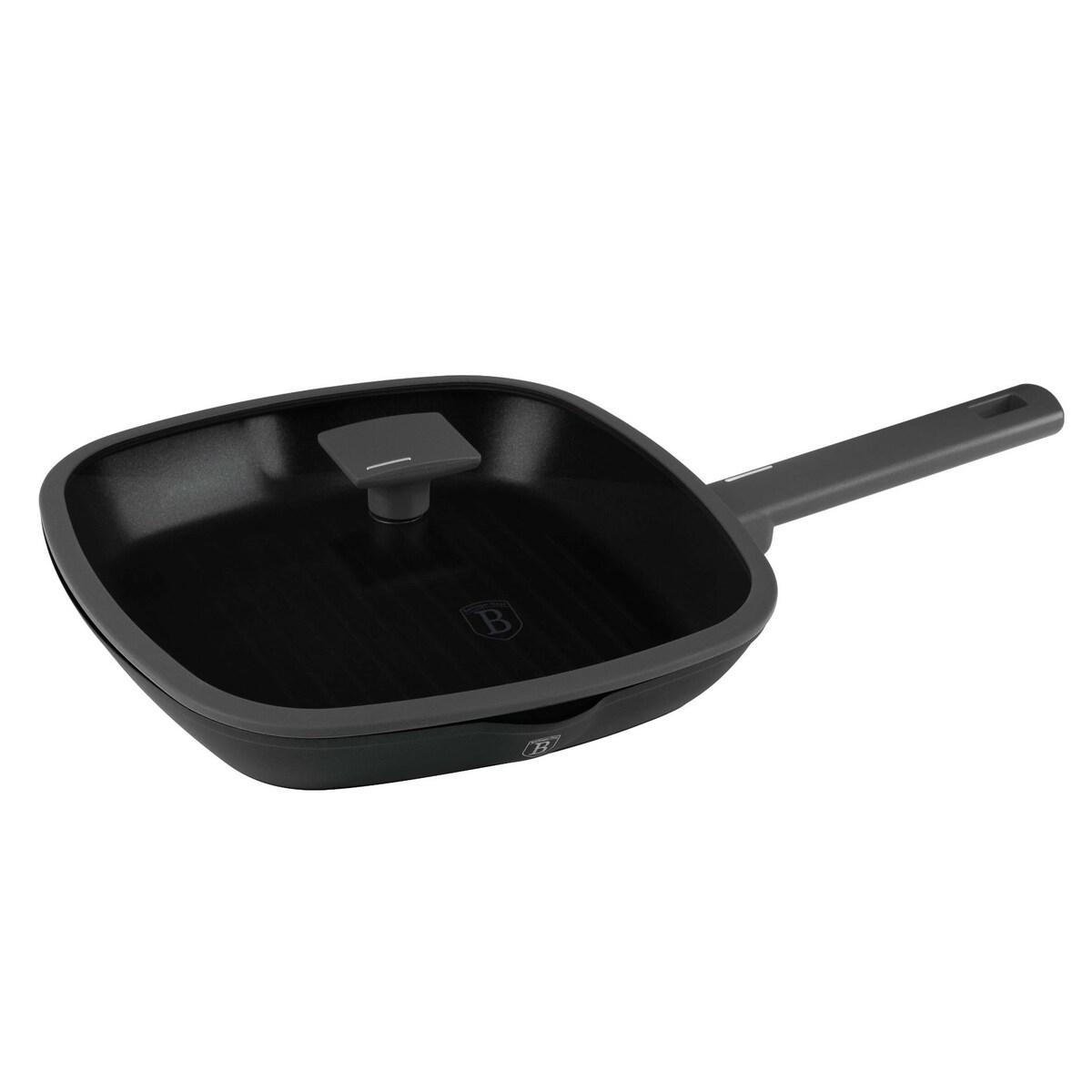 Patelnia grillowa z pokrywką 28cm z powłoką tytanową BerlingerHaus Antracit BH-8127