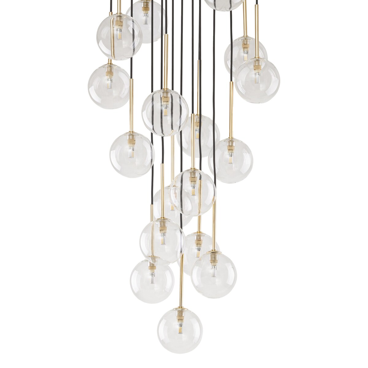 Lampa wisząca NILOS BLACK/GOLD 5945 TK Lighting 12xG9 czarno-złota 52 cm regulowana wys. do 145 cm