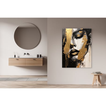 Obraz Do Salonu ZŁOTY Portret Kobieca Twarz Styl Glamour Abstrakcja 50x70cm