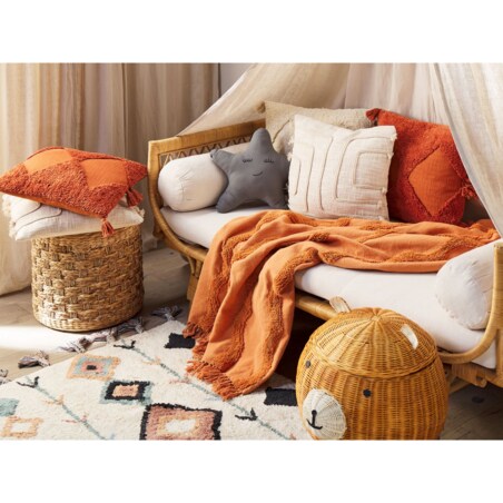 Bawełniany koc 125 x 150 cm pomarańczowy KHARI