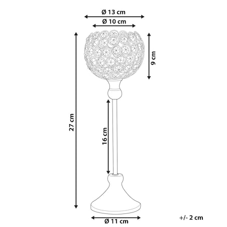 Świecznik ESTERNAY Metal 27 cm Srebrny