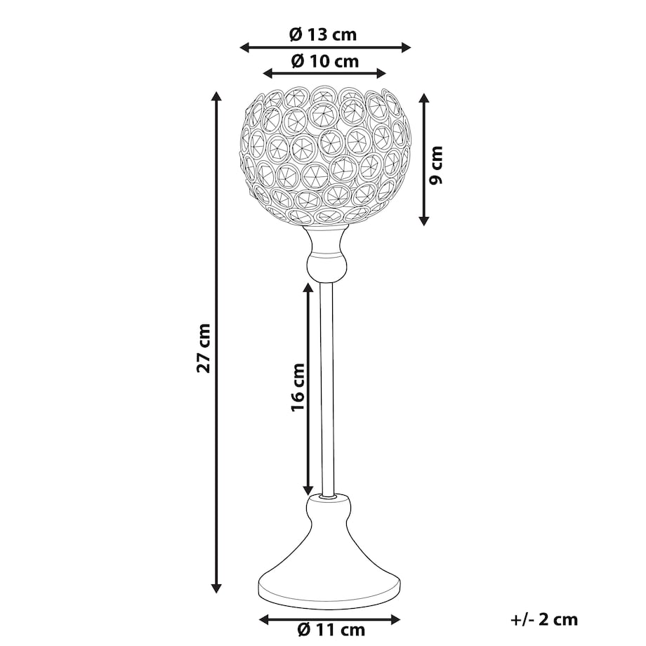 Świecznik ESTERNAY Metal 27 cm Srebrny