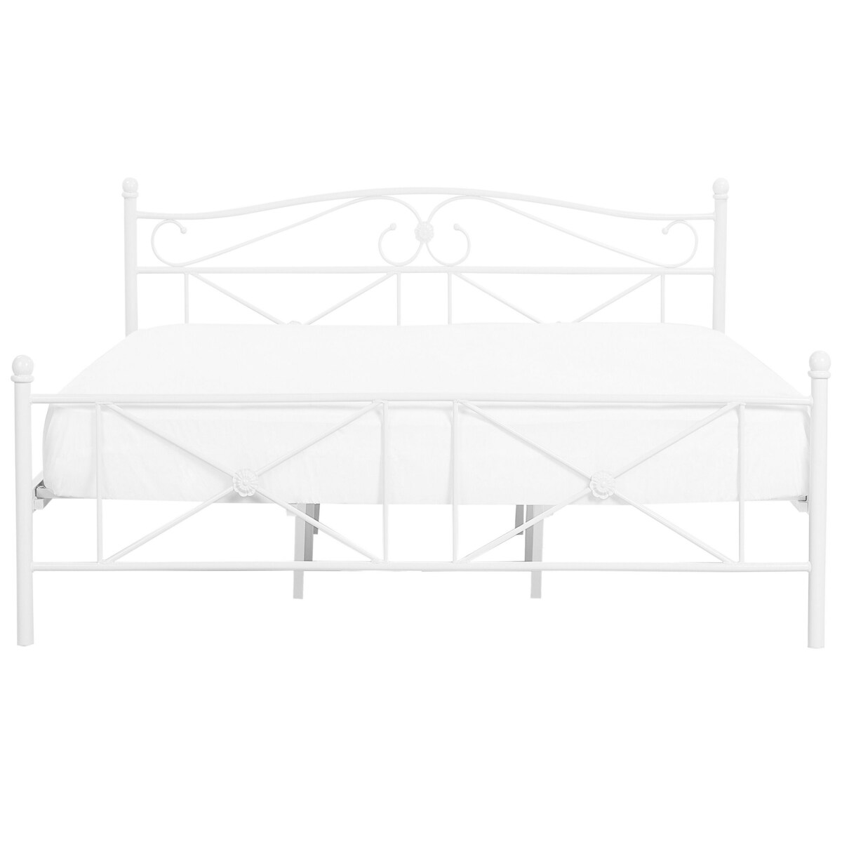 Łóżko metalowe 140 x 200 cm białe RODEZ