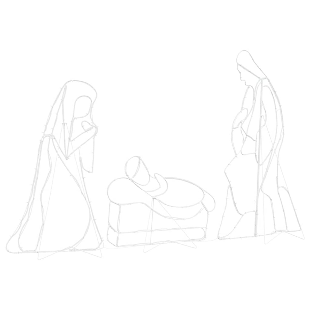 vidaXL Oświetlona Szopka Bożonarodzeniowa Wielokolorowe 112 x 72 cm