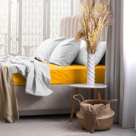 Prześcieradło frotte z gumką 40x90 kolor żółty