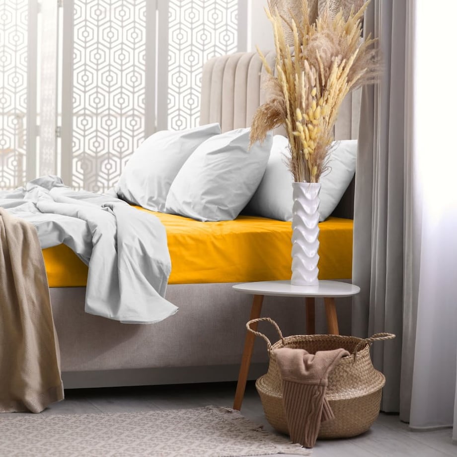 Prześcieradło frotte z gumką 40x90 kolor żółty