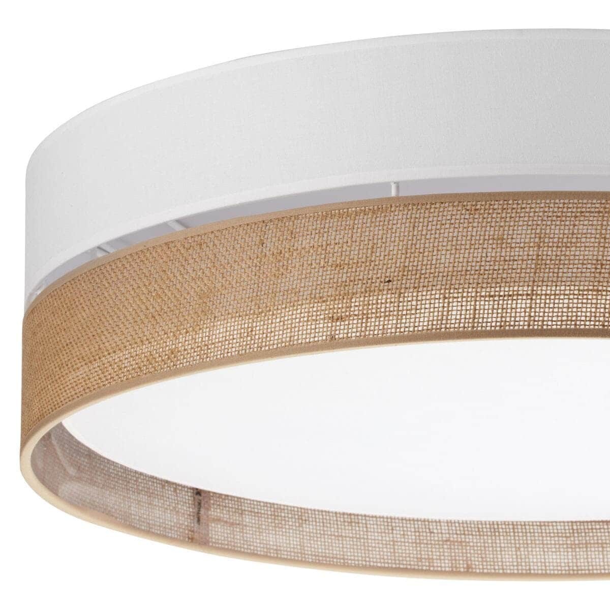 Lampa sufitowa jutowa Linobianco 6578 TK Lighting ekologiczna brązowa biała