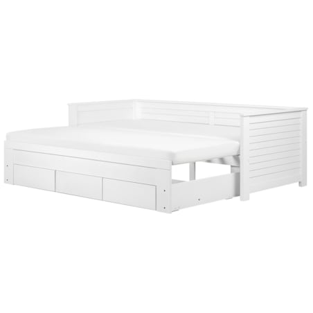 Łóżko wysuwane drewniane 90 x 200 cm białe CAHORS