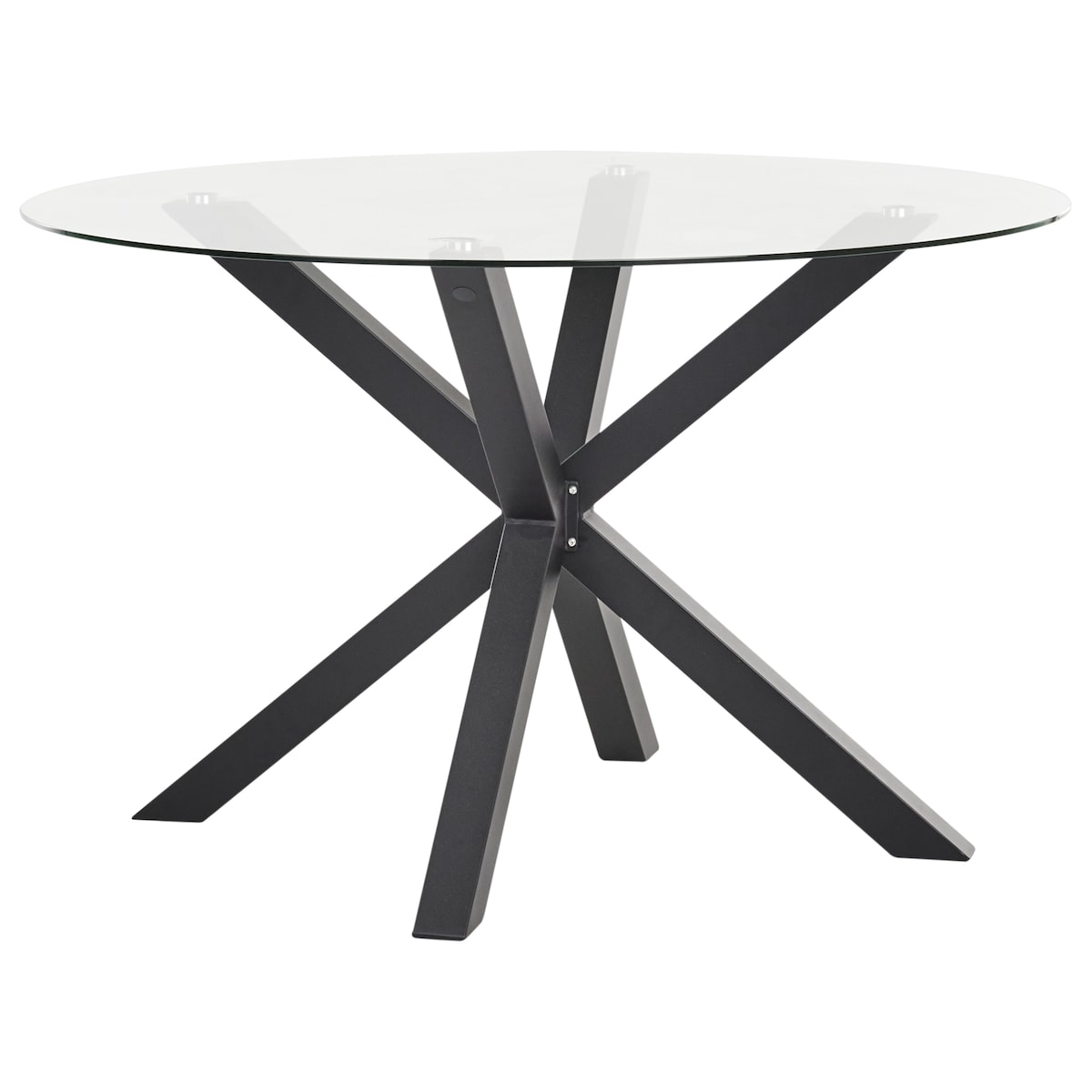 Stół ogrodowy MALETTO 120 cm 120 cm Szkło Czarny